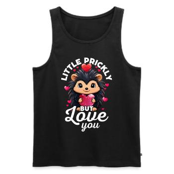 Un peu épineux mais je t'aime - Cute hérisson - Débardeur bio Premium Homme - noir - Devant - AI Model Male 178 light (178cm)