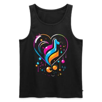 Gaming Musical Heart - Abstract - Men's Premium Organic Tank Top - black - Front - AI Model Male 178 light (178cm)