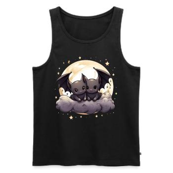 Kawaii Bat Horror Valentines Day Cute Pastel Goth - Männer Premium Bio Tank Top - Schwarz - Vorne - Michal (187cm)