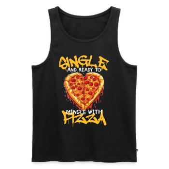 Heart Shaped Pizza Funny Anti Valentines Day - Männer Premium Bio Tank Top - Schwarz - Vorne - Michal (187cm)