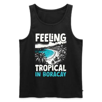 Boracay Philippinen Sommerurlaub Boaracay Beach - Männer Premium Bio Tank Top - Schwarz - Vorne - Michal (187cm)