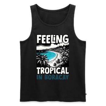 Boracay Philippinen Sommerurlaub Boaracay Beach - Männer Premium Bio Tank Top - Schwarz - Vorne - Michal (187cm)