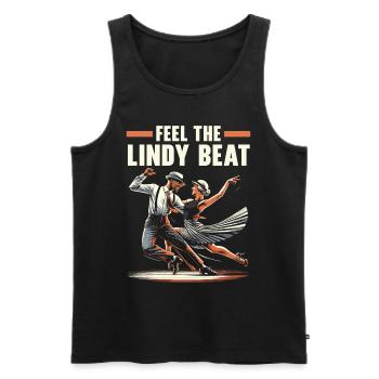 Danseur de Lindy Hop Danse Swing Danse - Débardeur bio Premium Homme - noir - Devant - AI Model Male 178 light (178cm)