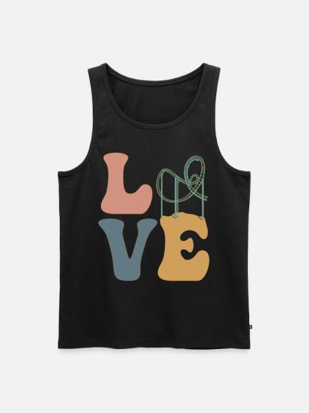 LOVE Roller Coaster Amusement Park - Men's Premium Organic Tank Top - black