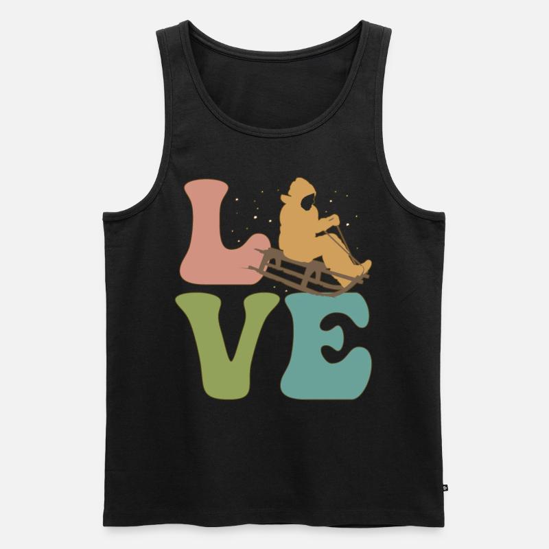 LOVE Schlittenfahrt Schlitten - Männer Premium Bio Tank Top - Schwarz