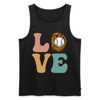 LOVE Baseball Catcher Catcher joueur - Débardeur bio Premium Homme - noir - Devant - Michal (187cm)