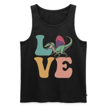 LOVE Spinosaurus Dinosaurs - Men's Premium Organic Tank Top - black - Front - AI Model Male 178 light (178cm)