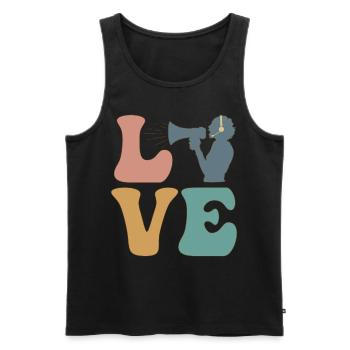 LOVE Stage Manager Musical Theater Stage Crew - Männer Premium Bio Tank Top - Schwarz - Vorne - AI Model Male 178 light (178cm)