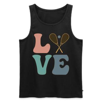 LOVE Squash Player Trainer - Men's Premium Organic Tank Top - black - Front - AI Model Male 178 light (178cm)