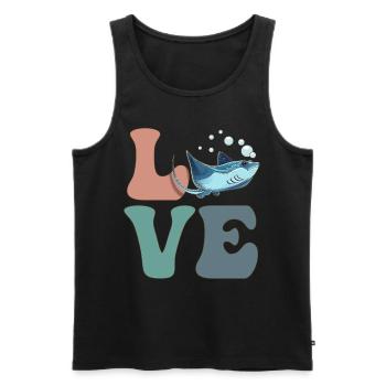 LIEBE Stachelrochen Mantarochen - Männer Premium Bio Tank Top - Schwarz - Vorne - AI Model Male 178 light (178cm)