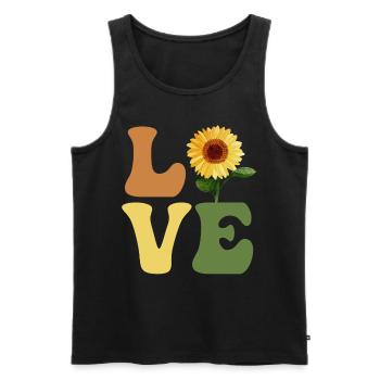 LOVE Sunflower Garden Gardening - Men's Premium Organic Tank Top - black - Front - Michal (187cm)
