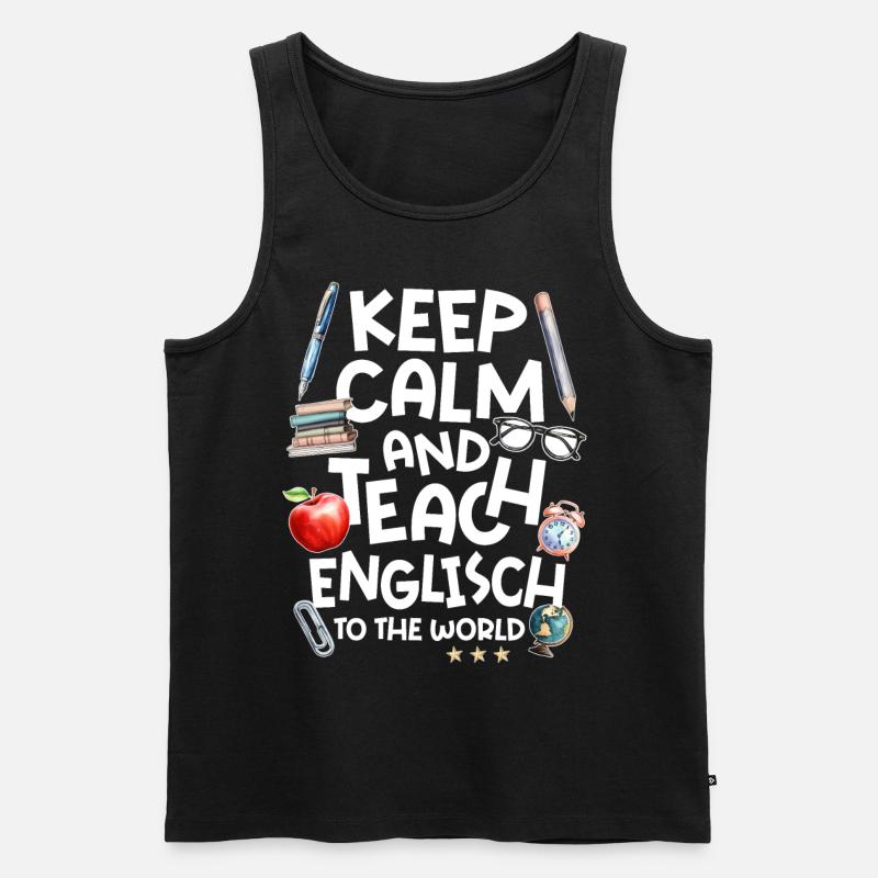 Englischlehrer Englischlehrerin - Männer Premium Bio Tank Top - Schwarz
