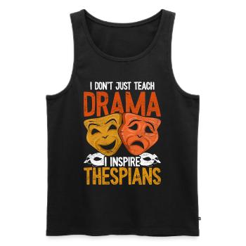 Schauspiellehrer Schauspielerei Theaterunterricht - Männer Premium Bio Tank Top - Schwarz - Vorne - AI Model Male 178 light (178cm)