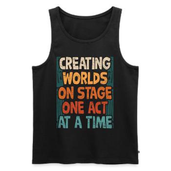 Schauspielerei Creating Worlds On Stage - Männer Premium Bio Tank Top - Schwarz - Vorne - AI Model Male 178 light (178cm)