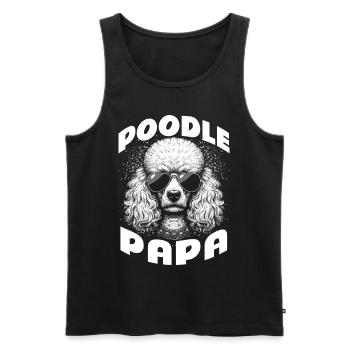 Papa caniche - Débardeur bio Premium Homme - noir - Devant - Michal (187cm)