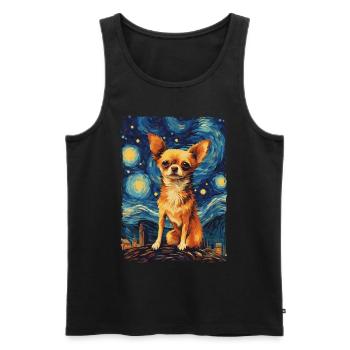 Chihuahua Starry Night - Männer Premium Bio Tank Top - Schwarz - Vorne - Michal (187cm)