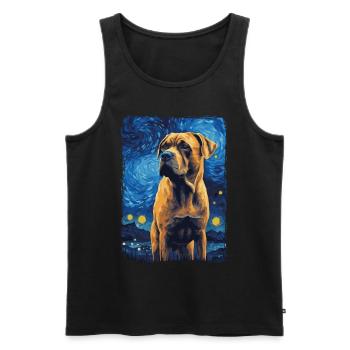 Cane Corso Nuit étoilée - Débardeur bio Premium Homme - noir - Devant - Michal (187cm)