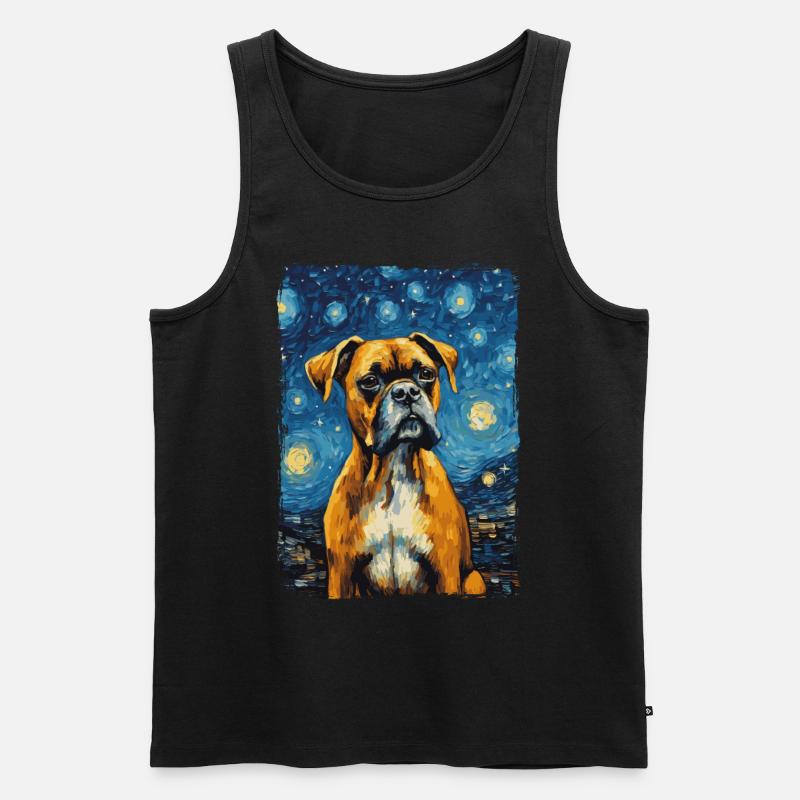 Boxer Starry Night - Männer Premium Bio Tank Top - Schwarz