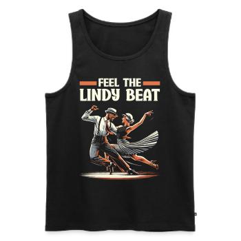 Danseur de Lindy Hop Danse Swing Danse - Débardeur bio Premium Homme - noir - Devant - AI Model Male 178 light (178cm)