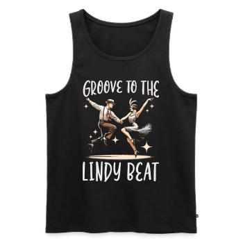 Danseur de Lindy Hop Danse Swing Danse - Débardeur bio Premium Homme - noir - Devant - AI Model Male 178 light (178cm)