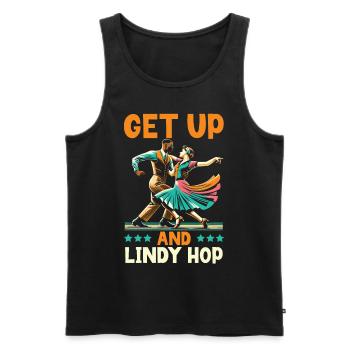 Danseur de Lindy Hop Danse Swing Danse - Débardeur bio Premium Homme - noir - Devant - AI Model Male 178 light (178cm)