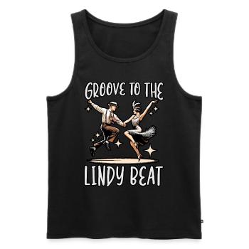 Danseur de Lindy Hop Danse Swing Danse - Débardeur bio Premium Homme - noir - Devant - AI Model Male 178 light (178cm)