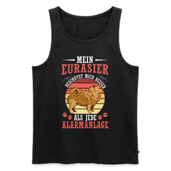 Eurasian protects me Eurasian Spitz - Men's Premium Organic Tank Top - black - Front - AI Model Male 178 light (178cm)
