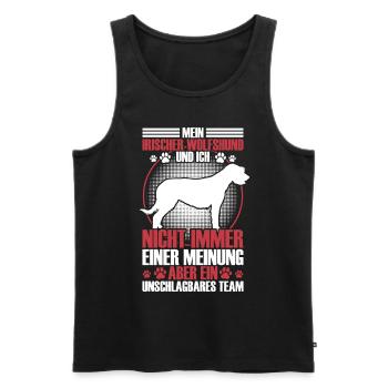 Irischer Wolfshund ist unschlagbar - Männer Premium Bio Tank Top - Schwarz - Vorne - AI Model Male 178 light (178cm)