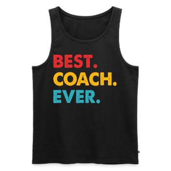 Best Coach Ever - Men's Premium Organic Tank Top - black - Front - AI Model Male 178 light (178cm)