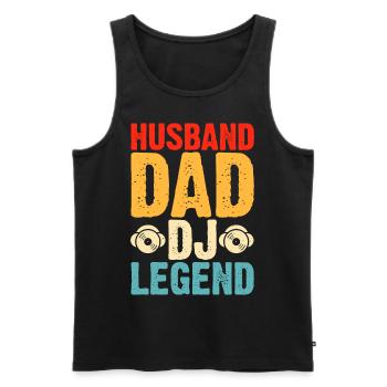 Mari Papa Dj Légende - Débardeur bio Premium Homme - noir - Devant - Michal (187cm)