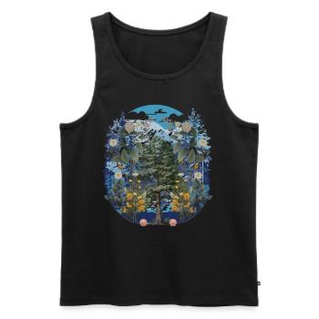 Flora, Botany, Nature, Wilderness, Forest, Spring, Climate - Men's Premium Organic Tank Top - black - Front - AI Model Male 178 light (178cm)