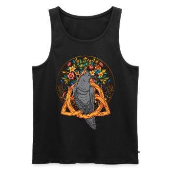 Forest Animals Bird Raven Crow Nature Crow Dark - Men's Premium Organic Tank Top - black - Front - AI Model Male 178 light (178cm)