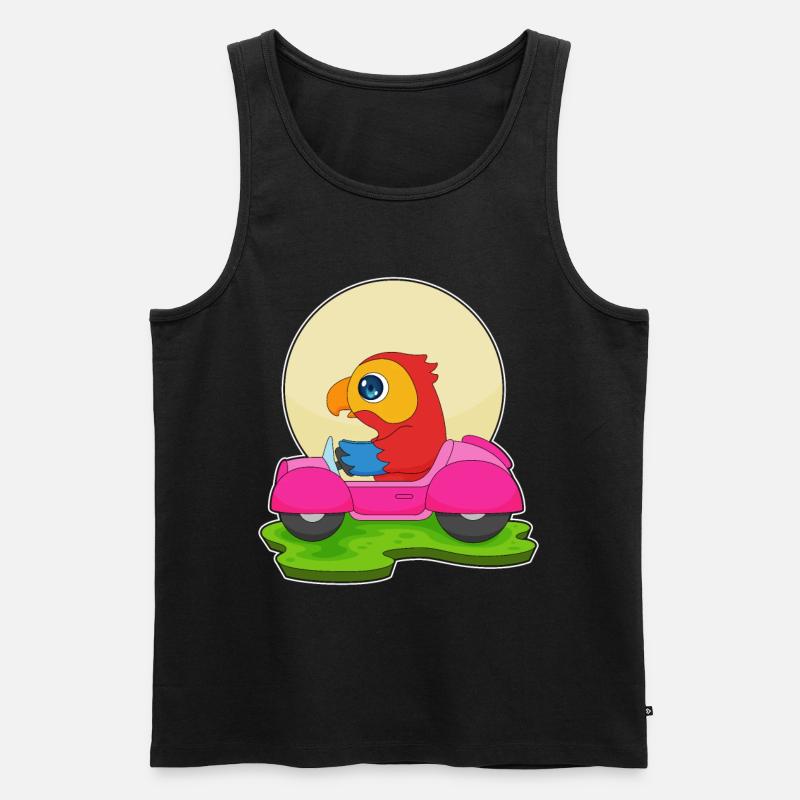 Papagei Auto - Männer Premium Bio Tank Top - Schwarz