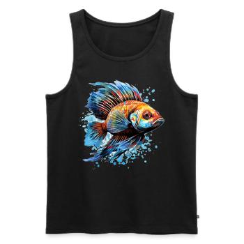 Aquarium Breeder Colorful Peacock Cichlid Keeping - Männer Premium Bio Tank Top - Schwarz - Vorne - Michal (187cm)