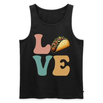 LOVE Tacos Cuisine mexicaine - Débardeur bio Premium Homme - noir - Devant - Michal (187cm)