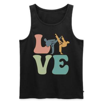 LOVE Taekwondo Karate Kampfsport - Männer Premium Bio Tank Top - Schwarz - Vorne - Michal (187cm)