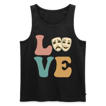 LOVE, Theatre, Drama, Comedy, Masquerade Theatre - Men's Premium Organic Tank Top - black - Front - Michal (187cm)