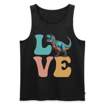 LOVE Trex Tyrannosaurus rex Dinosaure - Débardeur bio Premium Homme - noir - Devant - Michal (187cm)