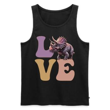 AMOUR Tricératops Dinosaure - Débardeur bio Premium Homme - noir - Devant - Michal (187cm)