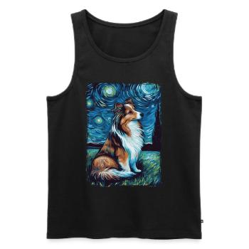Shetland Shepherd Starry Night - Men's Premium Organic Tank Top - black - Front - Michal (187cm)