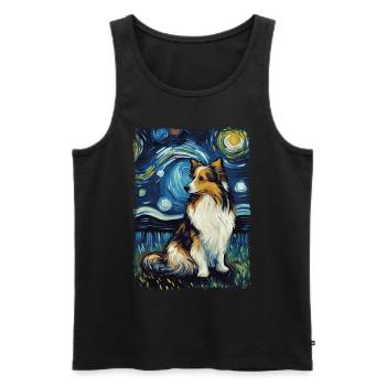Shetland Shepherd Starry Night - Men's Premium Organic Tank Top - black - Front - Michal (187cm)