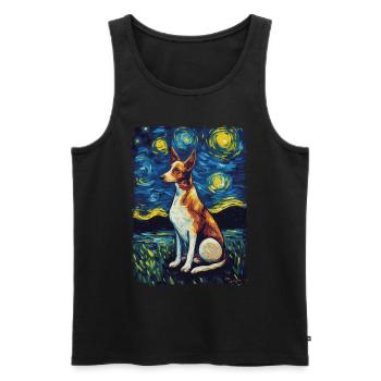 Podenco Starry Night - Männer Premium Bio Tank Top - Schwarz - Vorne - AI Model Male 178 light (178cm)