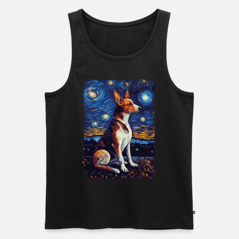 Podenco Starry Night - Männer Premium Bio Tank Top - Schwarz