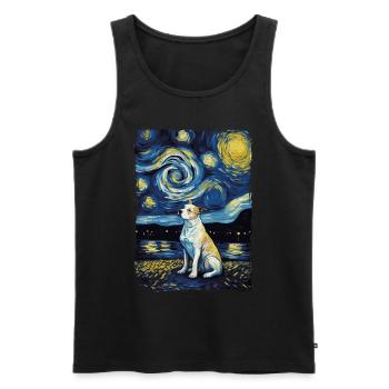 Pitbull Starry Night - Männer Premium Bio Tank Top - Schwarz - Vorne - AI Model Male 178 light (178cm)