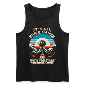 Armdrücken Armwrestling - Männer Premium Bio Tank Top - Schwarz - Vorne - Michal (187cm)