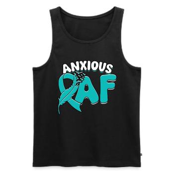 Anxiety Disorder Anxious AF - Men's Premium Organic Tank Top - black - Front - AI Model Male 178 light (178cm)