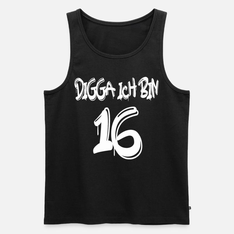 Digga ich bin 16 - Männer Premium Bio Tank Top - Schwarz