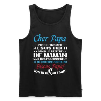 Originelle Schwangerschaftsanzeige für werdende Väter - Männer Premium Bio Tank Top - Schwarz - Vorne - Michal (187cm)