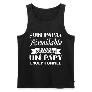 Papa Formidable Donne Un Papy Exceptionnel - Débardeur bio Premium Homme - noir - Devant - AI Model Male 178 light (178cm)