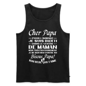 Originelle Schwangerschaftsanzeige für werdende Väter - Männer Premium Bio Tank Top - Schwarz - Vorne - Michal (187cm)